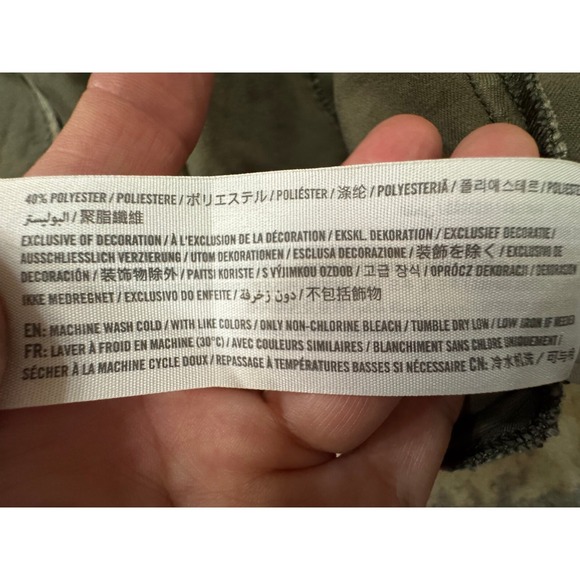 VTG‎ Hollister Utility Chore Jacket L Hood Army Green Zip Button Y2K Grunge - Picture 8 of 16